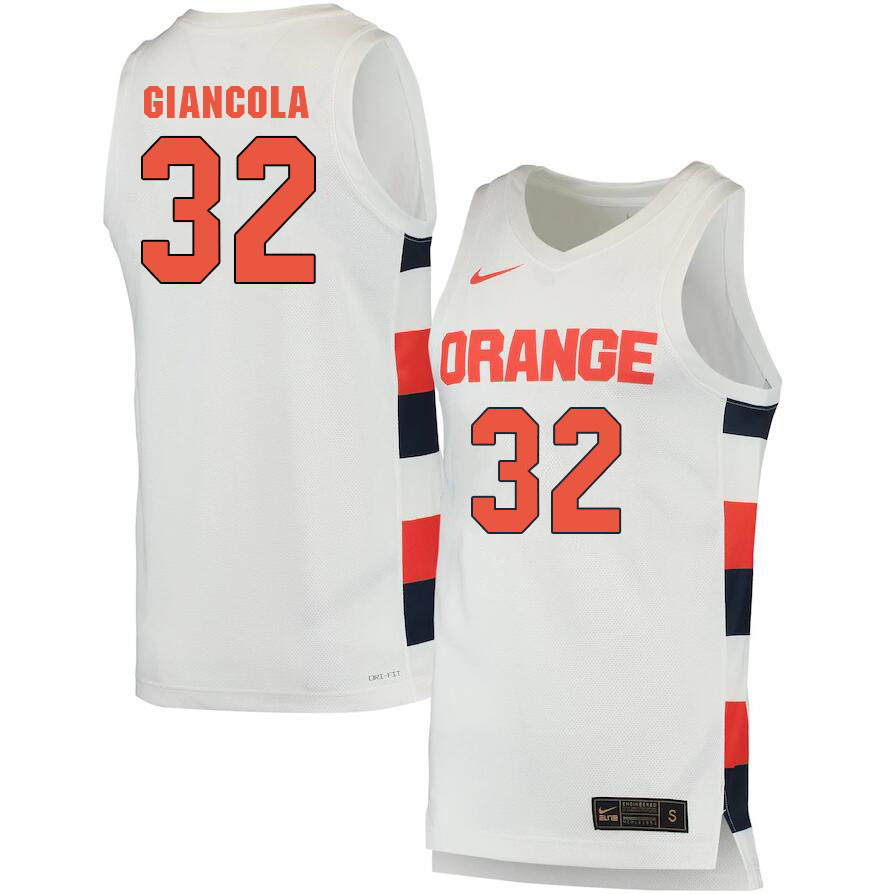 Men #32 Nick Giancola Syracuse Orange College Basketball Jerseys Sale-White